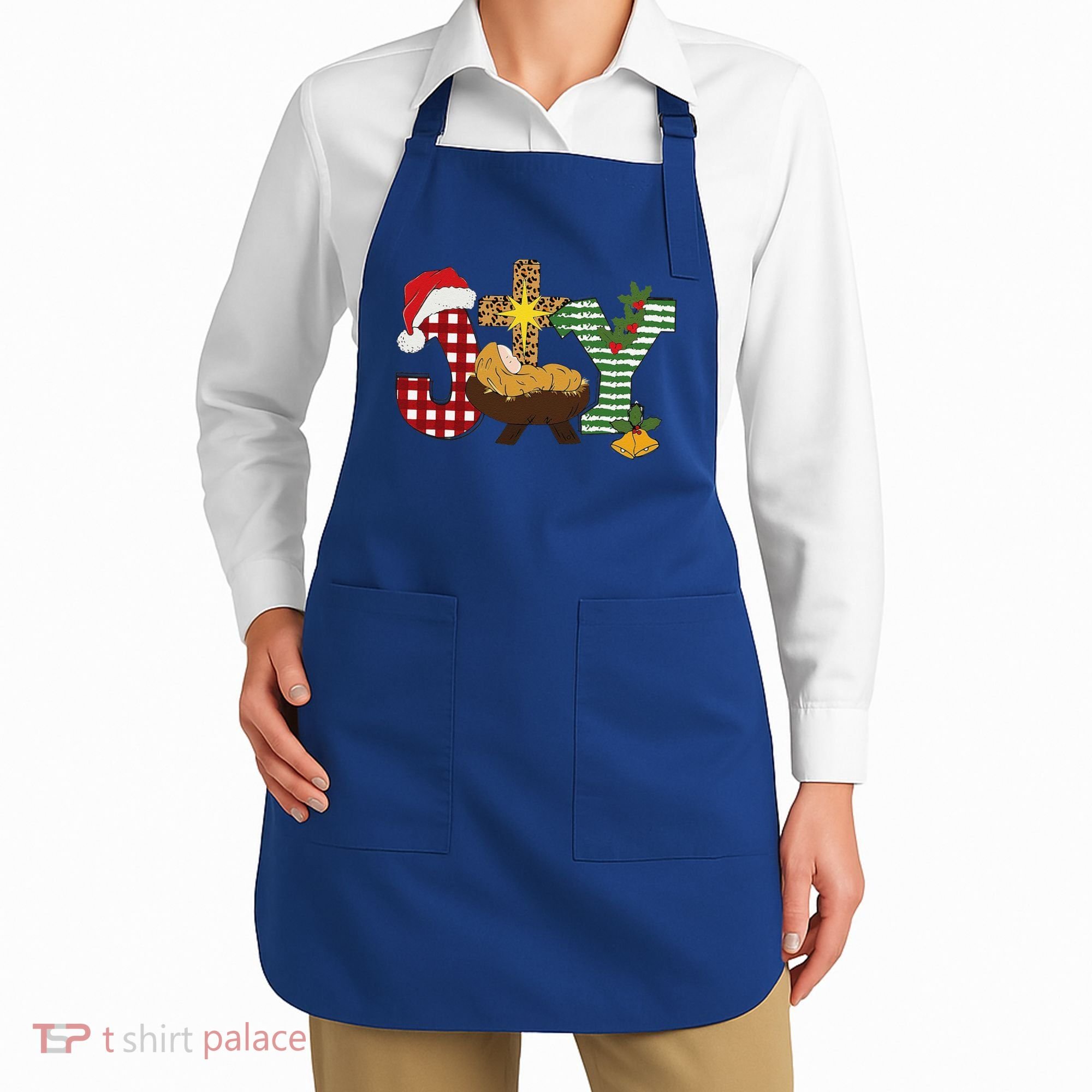 Christian Christmas Joy Jesus Nativity Scene Faith Apron
