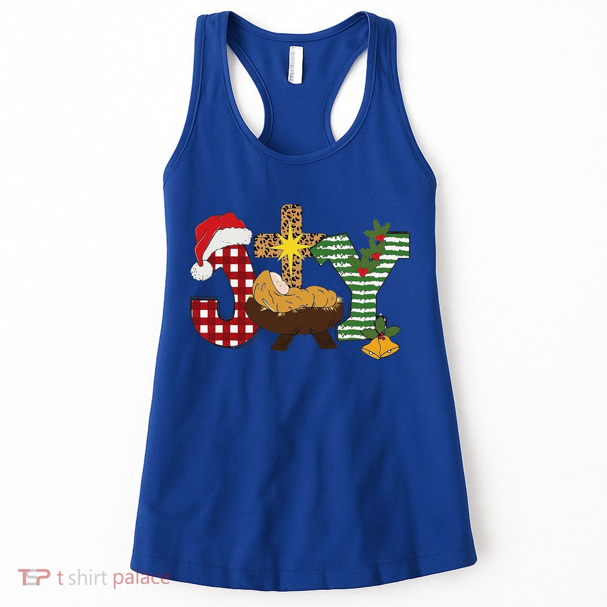 Christian Christmas Joy Jesus Nativity Scene Faith Women's Tank Top