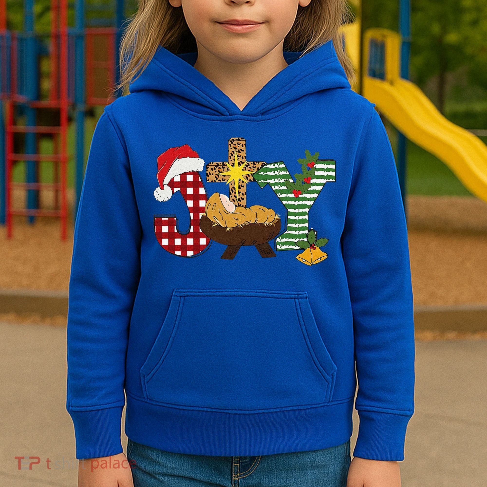 Christian Christmas Joy Jesus Nativity Scene Faith Kids Hoodie
