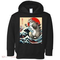 Catzilla Cat Japanese Art Funny Cat Gifts Toddler Hoodie thumb 0