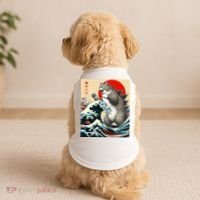 Catzilla Cat Japanese Art Funny Cat Gifts Doggie Tank thumb 2
