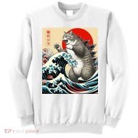 Catzilla Cat Japanese Art Funny Cat Gifts Sweatshirt thumb 0