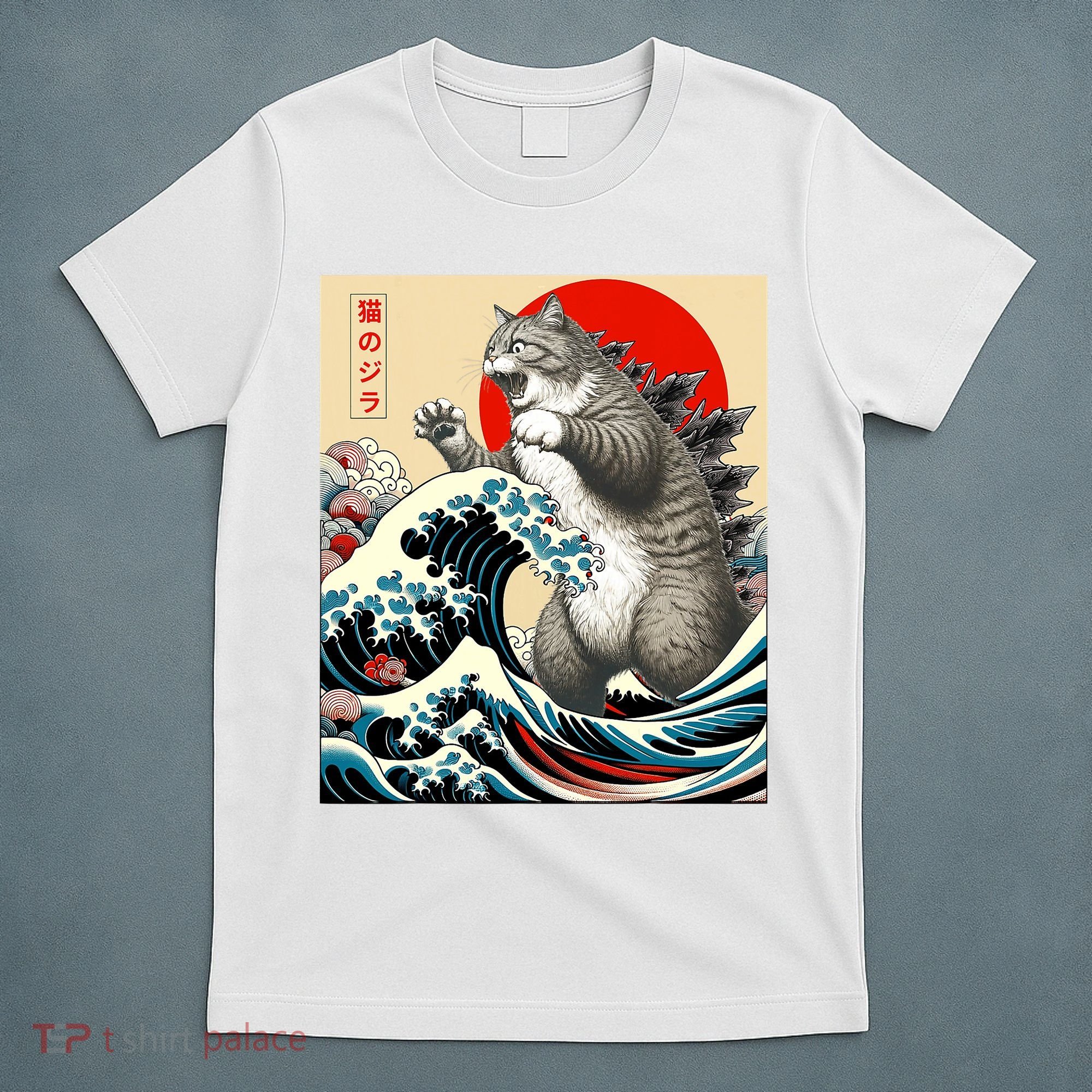 Catzilla Cat Japanese Art Funny Cat Gifts T-Shirt