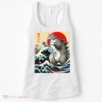 Catzilla Cat Japanese Art Funny Cat Gifts Women's Tank Top thumb 0