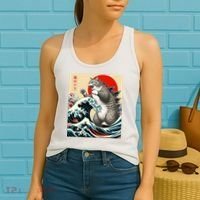 Catzilla Cat Japanese Art Funny Cat Gifts Women's Tank Top thumb 2