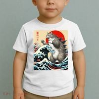 Catzilla Cat Japanese Art Funny Cat Gifts Toddler T-Shirt thumb 2