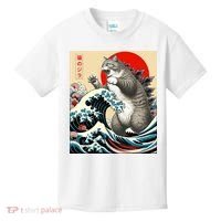 Catzilla Cat Japanese Art Funny Cat Gifts Kids T-Shirt thumb 0