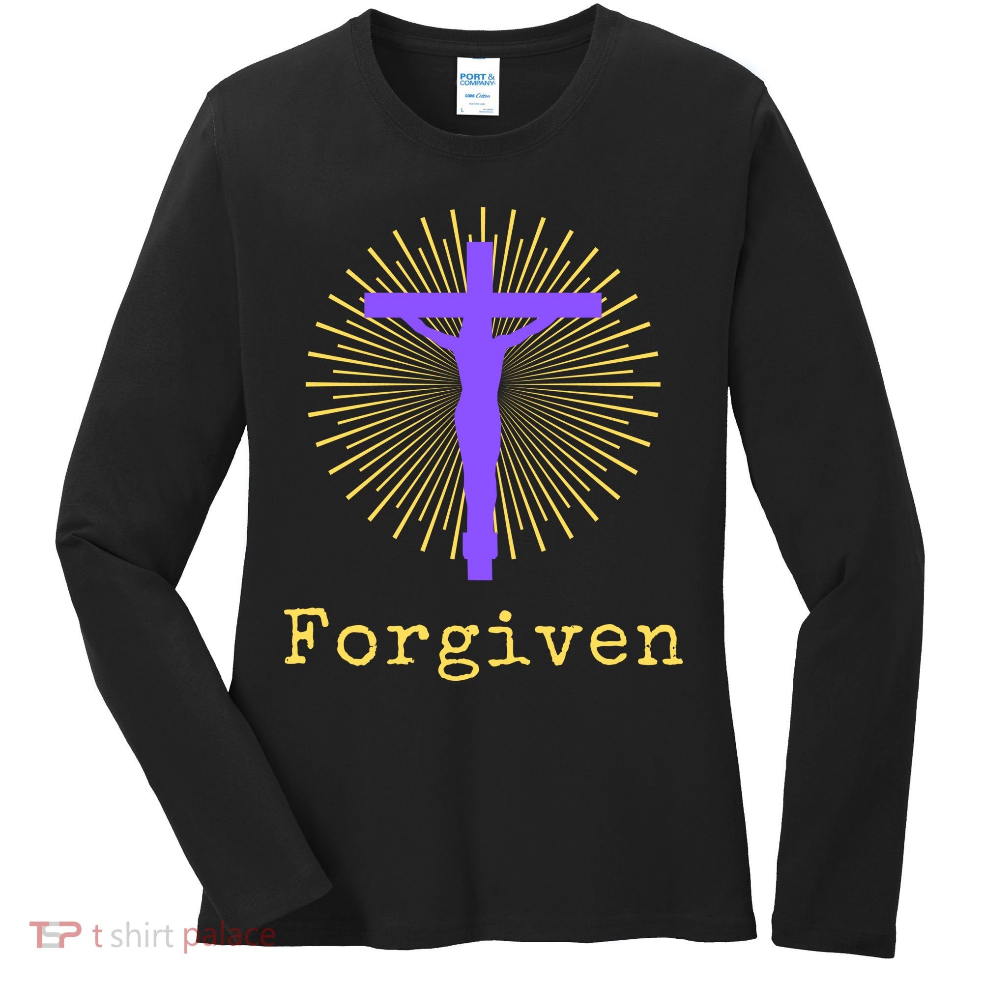 Chrisitan Cross Jesus Forgiven Faith Gift Women's Long Sleeve Shirt