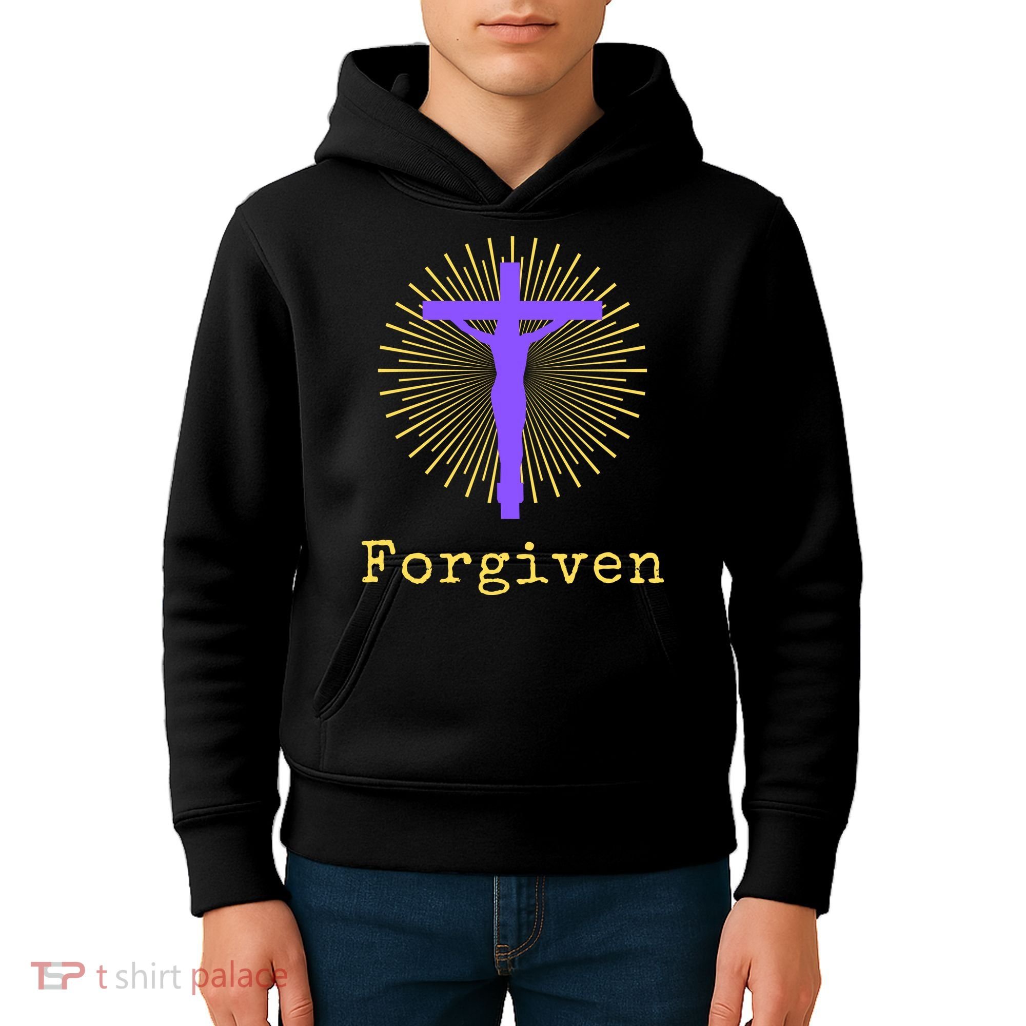 Chrisitan Cross Jesus Forgiven Faith Gift Kids Hoodie