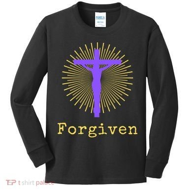 Chrisitan Cross Jesus Forgiven Faith Gift Kids Long Sleeve Shirt