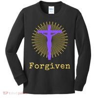 Chrisitan Cross Jesus Forgiven Faith Gift Kids Long Sleeve Shirt thumb 0