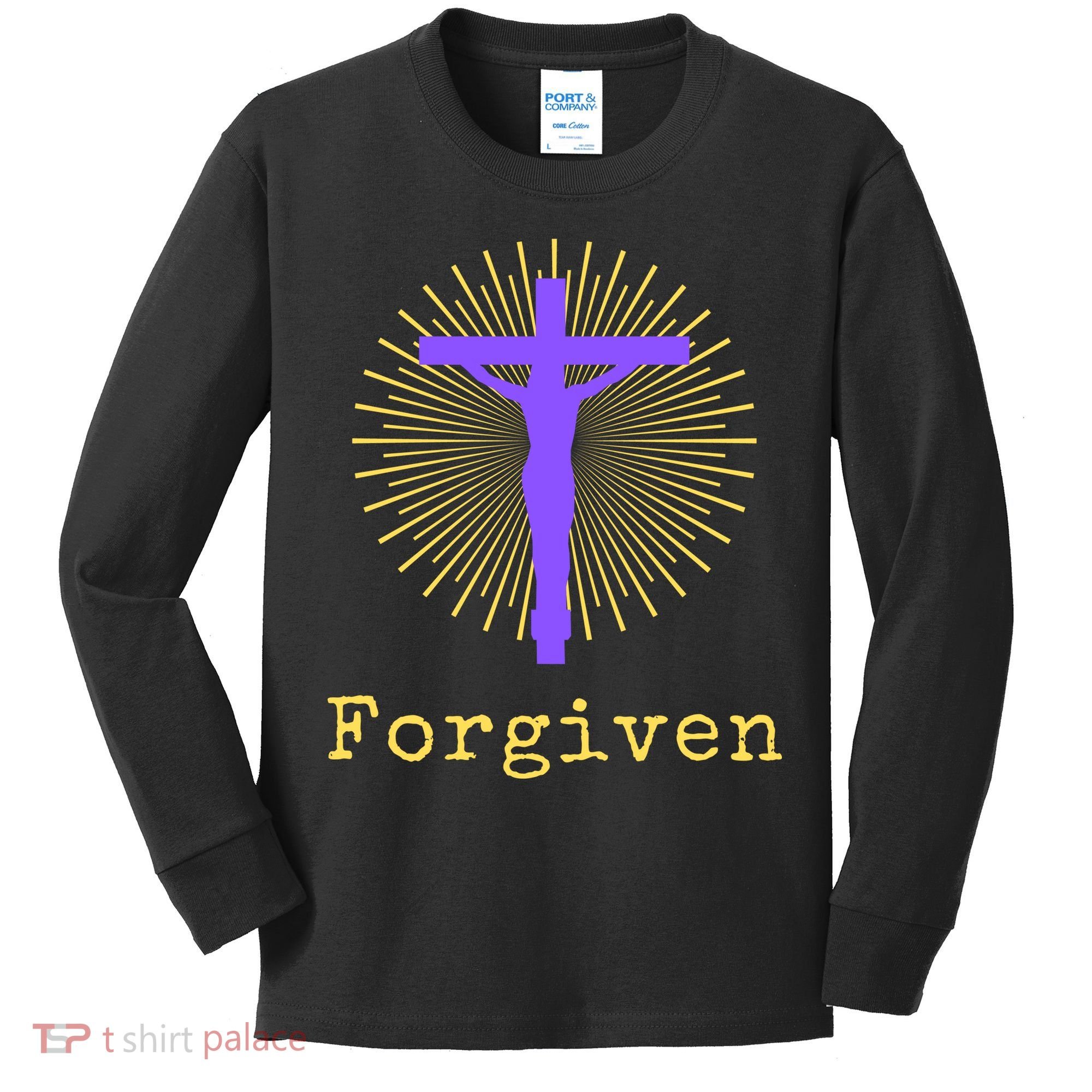 Chrisitan Cross Jesus Forgiven Faith Gift Kids Long Sleeve Shirt