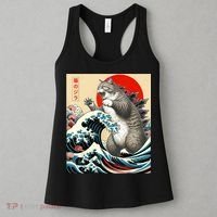 Catzilla Cat Japanese Art Funny Cat Gifts For Women Women's Tank Top thumb 3