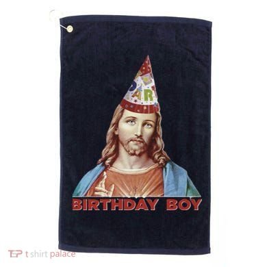 Cool Christmas Jesus Birthday Boy Golf Towel