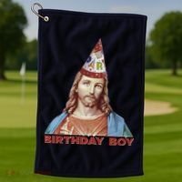 Cool Christmas Jesus Birthday Boy Golf Towel thumb 1