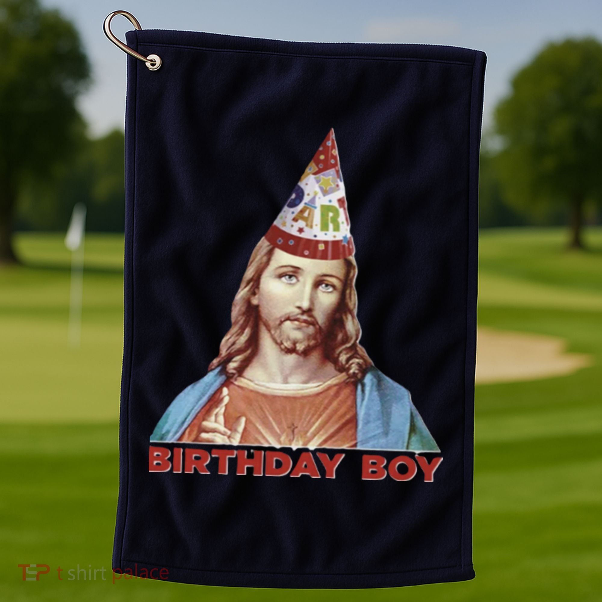 Cool Christmas Jesus Birthday Boy Golf Towel