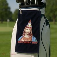 Cool Christmas Jesus Birthday Boy Golf Towel thumb 2