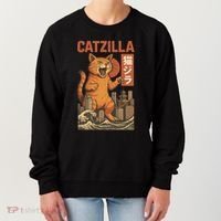 Catzilla Cat Japanese Art Funny Cat Women's Sweatshirt thumb 0