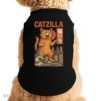 Catzilla Cat Japanese Art Funny Cat Doggie Tank thumb 0