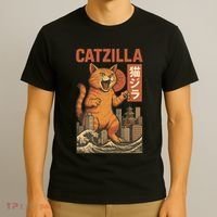 Catzilla Cat Japanese Art Funny Cat T-Shirt thumb 3