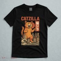 Catzilla Cat Japanese Art Funny Cat T-Shirt thumb 5