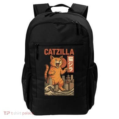 Catzilla Cat Japanese Art Funny Cat Backpack