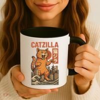 Catzilla Cat Japanese Art Funny Cat Coffee Mug thumb 3