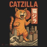 Catzilla Cat Japanese Art Funny Cat Beanie thumb 2