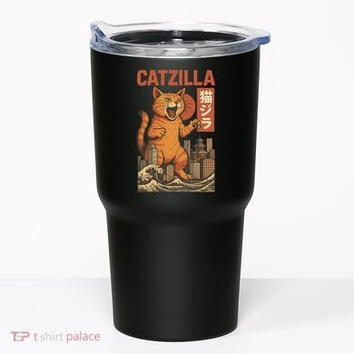 Catzilla Cat Japanese Art Funny Cat Tumbler