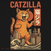 Catzilla Cat Japanese Art Funny Cat Ornament thumb 1