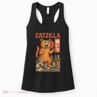 Catzilla Cat Japanese Art Funny Cat Women's Tank Top thumb 0