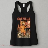 Catzilla Cat Japanese Art Funny Cat Women's Tank Top thumb 3