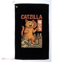 Catzilla Cat Japanese Art Funny Cat Golf Towel thumb 0