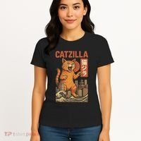 Catzilla Cat Japanese Art Funny Cat Women's T-Shirt thumb 4