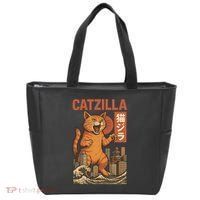 Catzilla Cat Japanese Art Funny Cat Tote Bag thumb 0