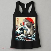 Catzilla Cat Japanese Art Funny Cat Gifts Women's Tank Top thumb 3
