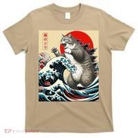 Catzilla Cat Japanese Art Funny Cat Gifts T-Shirt thumb 0