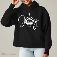 Christian Christmas Joy Jesus Nativity Scene Faith Ladies Heavyweight Boxy Pullover Hoodie thumb 0