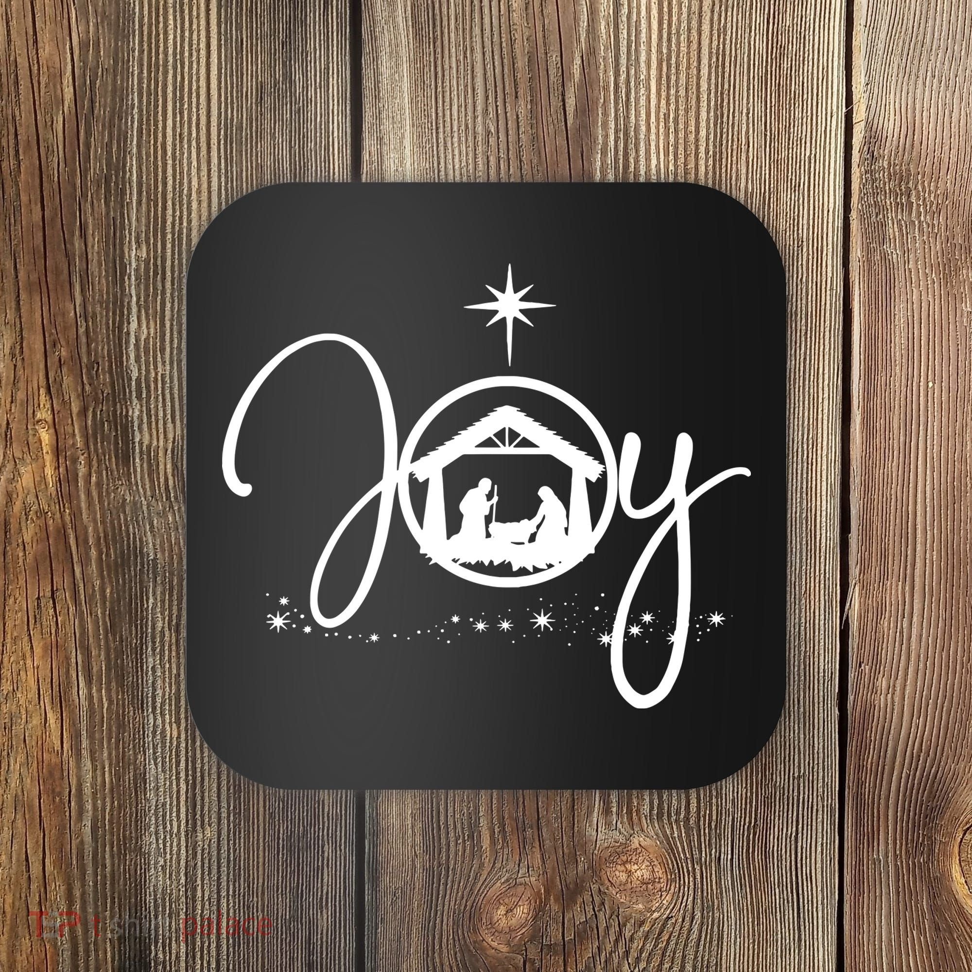 Christian Christmas Joy Jesus Nativity Scene Faith Coaster
