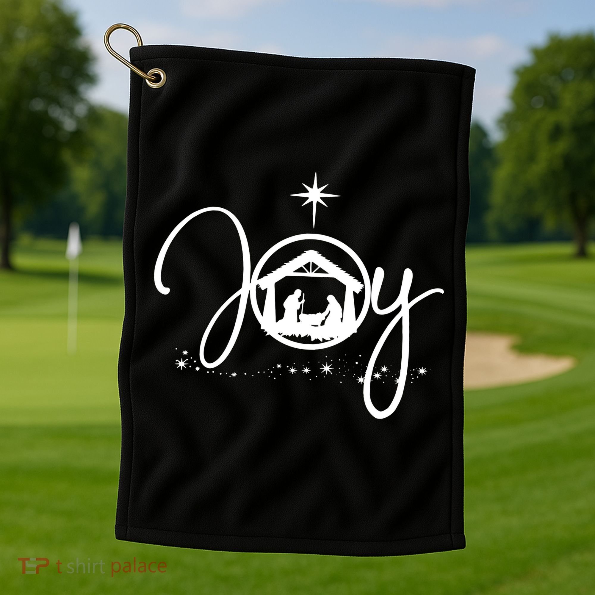 Christian Christmas Joy Jesus Nativity Scene Faith Golf Towel