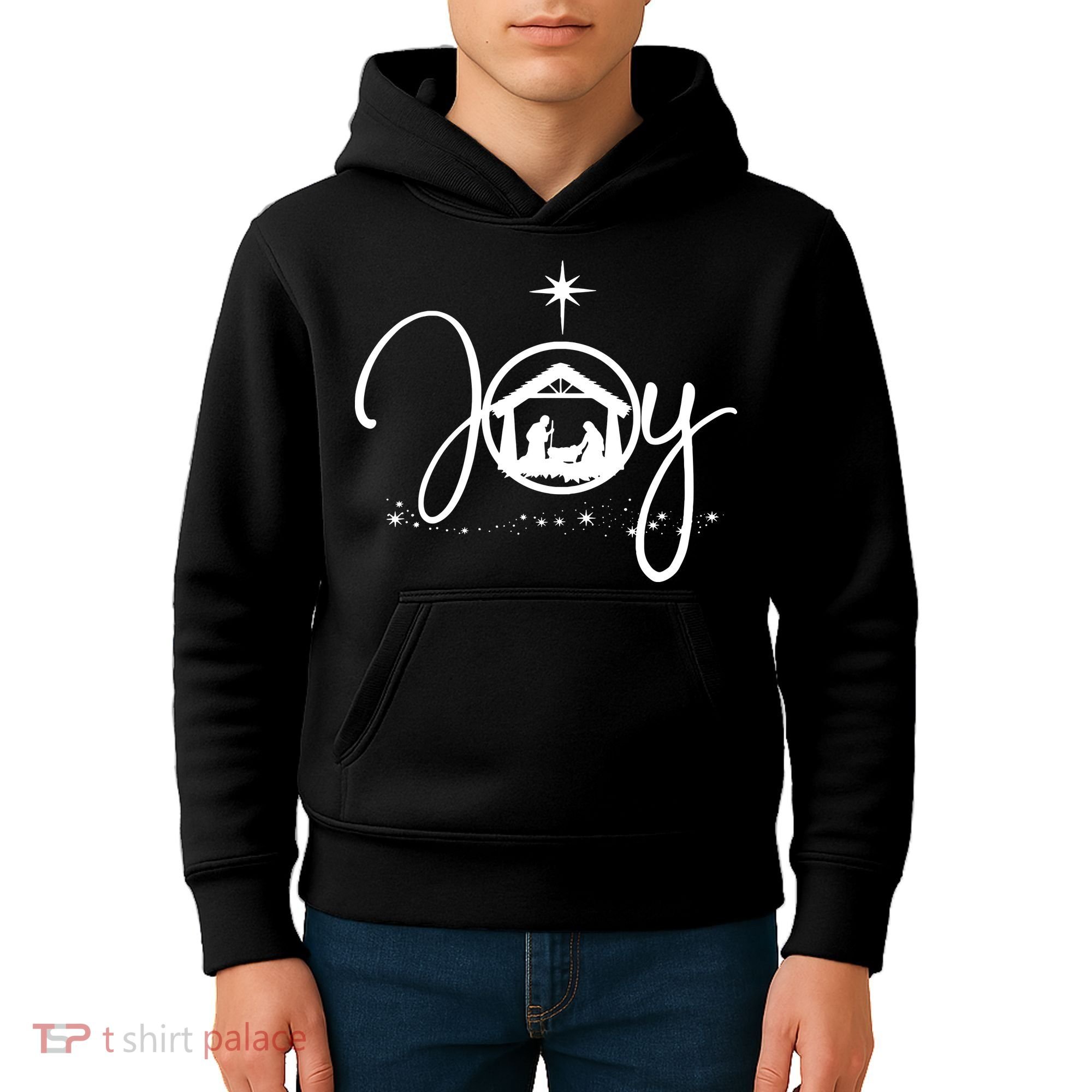 Christian Christmas Joy Jesus Nativity Scene Faith Kids Hoodie