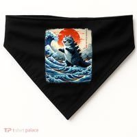 Catzilla Cat Japanese Art Funny Cat Adventure USA-Made Doggie Bandana thumb 0