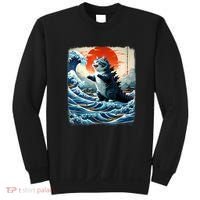 Catzilla Cat Japanese Art Funny Cat Adventure Sweatshirt thumb 0