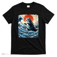 Catzilla Cat Japanese Art Funny Cat Adventure T-Shirt thumb 0