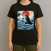 Catzilla Cat Japanese Art Funny Cat Adventure T-Shirt thumb 4