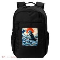 Catzilla Cat Japanese Art Funny Cat Adventure Backpack thumb 0