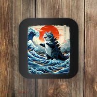 Catzilla Cat Japanese Art Funny Cat Adventure Coaster thumb 0