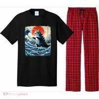 Catzilla Cat Japanese Art Funny Cat Adventure Pajama Set thumb 0