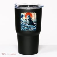 Catzilla Cat Japanese Art Funny Cat Adventure Tumbler thumb 0
