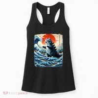 Catzilla Cat Japanese Art Funny Cat Adventure Women's Tank Top thumb 0